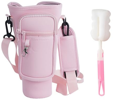 ZGDEIWGF Bolso bandolera de 1 taza, cepillo de 1 taza, bolso de hombro con soporte para botella de agua, bolso de mano para botella de agua, botella de agua con correa