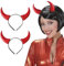 UILYNIU 2 Pièces Serre-tête Cornes de Diable Halloween Rouge Cornes de Diable, Bandeau de Corne Démon pour Femme Enfant Bandeau d'Oreilles de Diable Bandeau d'halloween Pour Cosplay ou Fête (2PCS)