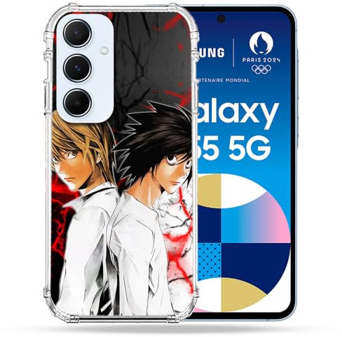 Cokitec Verstärkte Schutzhülle für Samsung Galaxy A55 5G Manga Death Note Duo