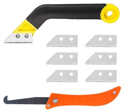 Raschietto per Piastrelle, Utensile per Rimuovere Fughe Piastrelle, Coltello a Uncino e Strumenti di Pulizia, Ideale per Cucina, Bagno, Pareti e Pavimenti - Set da 9 Pezzi