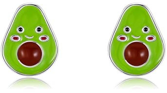 URONE Avocado Ohrringe Silber 925 Stecker Avocado Ohrstecker Avocado Schmuck Ost Geschenke für Frauen