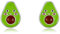 URONE Avocado Ohrringe Silber 925 Stecker Avocado Ohrstecker Avocado Schmuck Ost Geschenke für Frauen