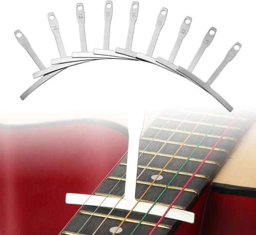 MIRKUZI Medidor de radio para guitarra (paquete de 9), herramienta de medición para guitarra, calibre de cuerdas para bajo, puente, diapasón y sillín.