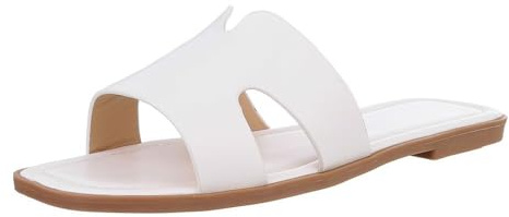 Ital Design Damenschuhe Sandalen & Sandaletten Pantoletten, DM458-, Kunstleder, Weiß, Gr. 37