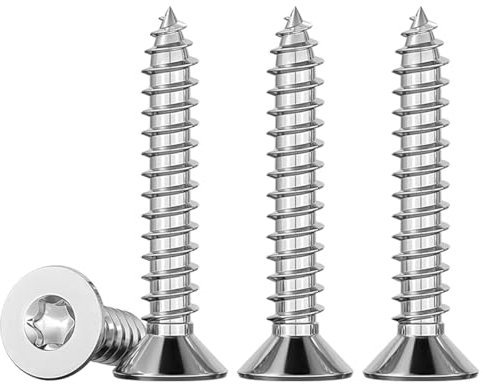 Drenky Vis Autotaraudeuses à Tête Fraisée M5 x 25 à Bois Torx En Acier Inoxydable A2 V2A Entièrement Fileté 50 Pièces Vise Clous, Et Fixations, TX25