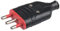 Spina 16A 220V 230V, 2P+T, spina grande, standard italiano, colore nero, modello professionale, in gomma antischiacciamento, ideale per cavi di alimentazione e prolunghe