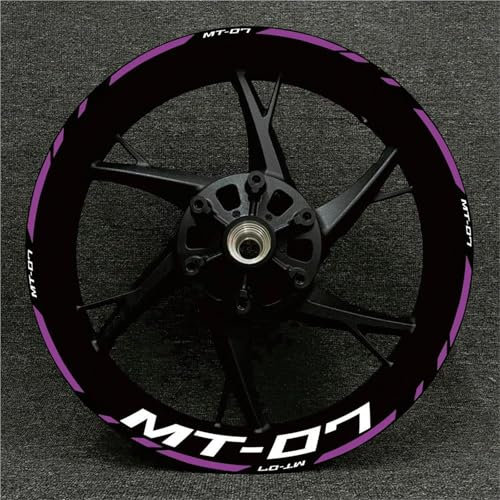 VQLDPX Adesivo per Cerchioni Moto Adesivi per Cerchi Moto, Adesivi Riflettenti per Yamaha MT-07 MT07 MT 07 2020 2021 17 Pollici Nastro Adesivo A Righe Sottili Adesivo per mozzo Ruota(Colore 17)