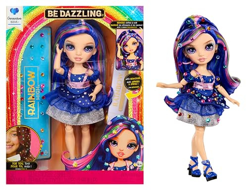 Rainbow High Be Dazzling - Genevieve Bleue - Blue 28cm Fashion Doll with Bedazzling Tool, Sparkle Gems and Styling Accessories