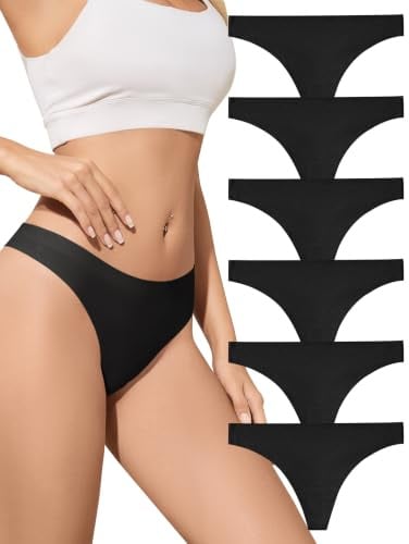 ANSUKOO Stringtrosor Dam,String Trosor Underkläder Flerpack,Seamless Thong | 6 Pack Lågmidjade Women Underwear Brazilian Stringtrosa,Sömlösa Tanga Damtrosor,Invisible Trosa, Panties for Women