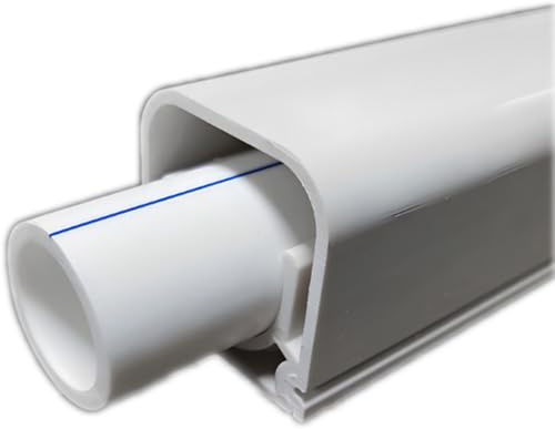 2m Kabelkanal für Klimaanlage & Wärmepumpe, Rohrverkleidung Half-Cover, PVC Kabelkanal Set, Weiß, einfache Montage (25 Rohre Pro Meter sind Zwei Verschlisse enthalten, 1m*2)