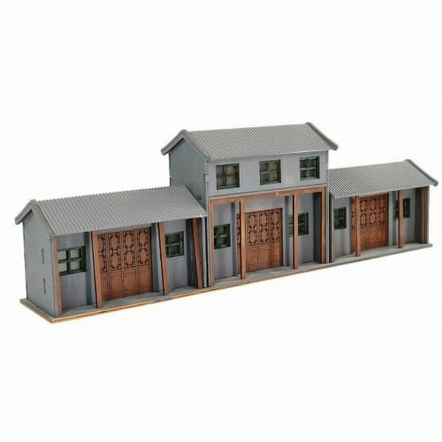 Baoblaze Maquette Cour Devient Siheyuan Maison Miniature Kit Assemblage Modèle Diorama avec Peinture Colle Pinceau et Vitres Convient à Maquettisme Exposition de Table Décoration Intérieure Cadeau