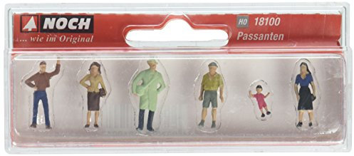 NOCH H0 Figuren Passanten, günstig bemalte Modellfiguren, ideal für die Spurweite H0 geeignet