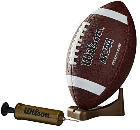 Wilson NCAA Supreme Fußball aus Verbundleder mit Pumpe und Tee, Junior-Größe, Braun