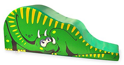 Implay® Soft Play Children's Dinosaur Ride 'n' Slide Activity Toy - 610gsm PVC/High Density Foam - Bright Green - 140cm x 25cm x 60cm
