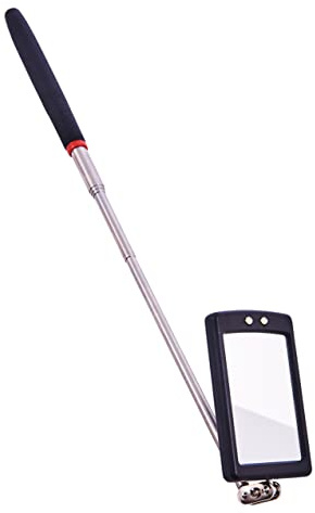 Amtech Telescopic Inspection Mirror with 2 LEDs, 285 870 mm Reach, Ideal for Finding Leaks, Breaks and Lost Parts