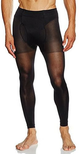 GLAMORY Leggings termoman 100 sportivi da uomo (confezione da 1), Nero, M-(40-42)