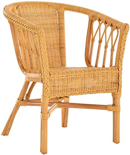 korb.outlet Stapelbarer Rattansessel, Rattanstuhl/Bistro-Sessel Balkonsessel in der Farbe Honig