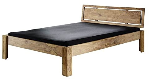 MASSIVMOEBEL24.DE Sheesham Holz massiv Möbel geölt Bett 160x200 Massivmöbel Holz massiv braun Nature Brown #521