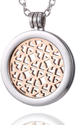 Morella Damen Halskette 70 cm Edelstahl und Anhänger mit Coin Ornament Rosegold in Schmuckbeutel