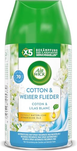 Air Wick Recharge Freshmatic Max - Vaporisateur parfum pour la mèche d'Air Freshmatic Max - Parfum: Coton & Lilas blanc, 250 ml