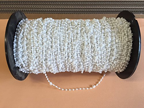 cg-sonnenschutz 100 Stück Clips mit Kette/Abstandskette/Verbindungskette für 89 mm Vertikaljalousie - Lamellen Vorhang Vorhang-Lamellen weiß aus Kunststoff