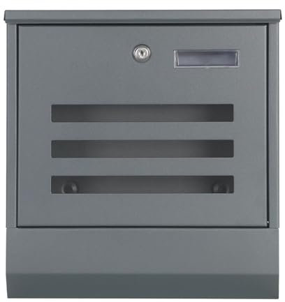 Verda Designer Briefkasten mit Zeitungsrolle, Sichtfenster, einfache Montage, 2X Schlüssel, Wandbriefkasten, Postkasten Anthrazit SN3670-1