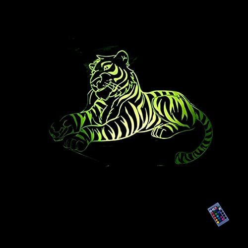 Kreative 3D Tiger Nacht Licht 16 Farben Andern Sich Fernbedienung USB-Strom Touch Schalter Dekor Lampe Optische Täuschung Lampe LED Lampe Tisch Kinder Brithday Weihnachten Geschenke
