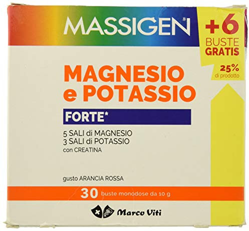 Magnesio e Potassio Integratore 30 Bustine Massigen Forte