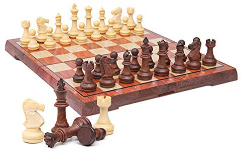 KOKOSUN Magnetic Travel Chess Set Folding Chess Board with Storage Bag, Easy Carrying, Educational Toys/Gift for Kids and Adults (28x24.5cm)