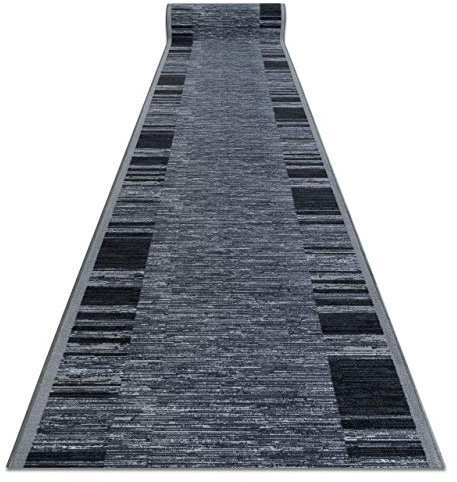 rugsx Antirutsch Teppich Läufer Adagio grau – Moderner Kurzflor für Küche, Flur & Wohnzimmer, Meterware, 67x40 cm