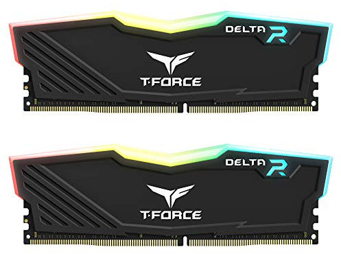 TEAMGROUP Team T-Force Delta RGB DDR4 Gaming Memory, 2 x 8 GB, 3600 MHz, 288 Pin DIMM, Black