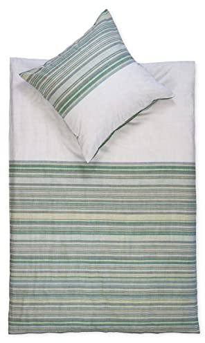 jilda-tex Bettwäsche Biber-Bettwäsche Edel-Flanell-bettwäsche Winter-bettwäsche Ökotex-100 135x200 cm + 80x80 cm 100% Baumwolle mit Reißverschluss Verschiedene Designs (Deep Ocean Stripes)