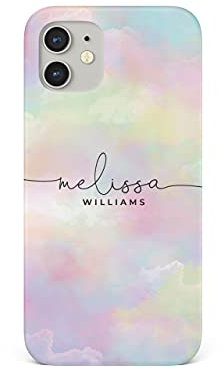 Tirita Personalised Phone Case Cover Compatible with iPhone 12 Mini - [04 - Colourful Rainbow Clouds]