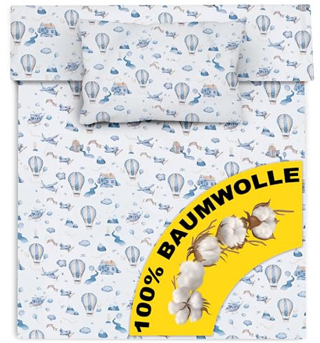 Amilian Kinderbettwäsche 100x135 Baby Bettwäsche Set Größe Babybettwäsche 135x100 mit Kissenbezug 40x60 100% Baumwolle Babybett Kinderbettwäsche 100x135 Jungen Mädchen Bettwaesche