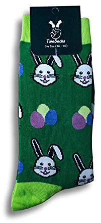 TwoSocks Ostern Socken Herren | Damen & Herren Strümpfe | Socken Ostern| Baumwolle, Einheitsgröße | Ostergeschenk (Osterhase)
