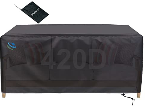 YSUEFIJO Abdeckhaube Schutzhülle Abdeckplane für Gartenmöbel 100x100x120cm, Schwarz 420D Oxford Gewebe Abdeckung für Gartenmöbel Wasserdicht für Gartenmöbel Sitzgruppe Abdeckhaube Rechteckig