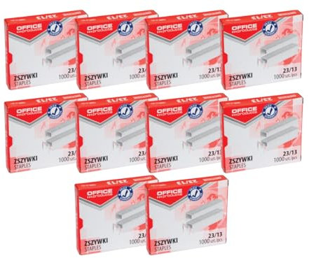 OFFICE PRODUCTS 18072349-19 Heftklammern 23/13 Silbern/ 10.000 Stück (10 x 1000 Stück) Standart Handtackerklammern/Tackerklammern Büroklammern/Verzinkt
