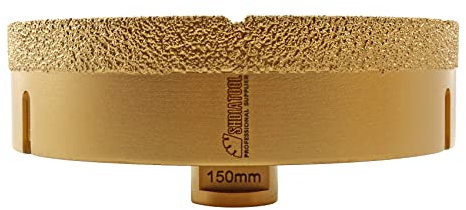 SHDIATOOL Foret à noyau diamanté, diamètre de scie cloche 150 mm M14 Filetage brasé sous vide pour céramique porcelaine carrelage granit marbre maçonnerie brique