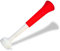 FUN FAN LINE - Pack x3 Plastik Vuvuzela Trompeten. Zubehör für Fußball- und Sportfeste. Geräuschvolles Lufthorn für die Animation. (Polen)