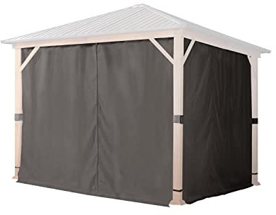 4 Seitenteile für Gartenpavillon Forest Superior 3x3 m - Polyester ca. 180 g/m² - mit Reißverschluss - dunkelgrau