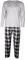 Gaffer Mens Pyjamas Set Trousers Woven Check Lounge Pants Long Sleeve T Shirts Top Grey PJ – Long Tshirt XXL