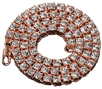 Dsnyu Herren Halsketten, 45CM CZ Paareskette, Rosegold Kette Rosevergoldet für Freund Breit 5.5MM