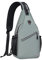 MOSISO Bolsa Cruzada Mochila de Pecho, Poliéster Duradero Pecho Hombro Desbalanceada Gimnasia Ligero Crossbody Saco Satchel al Aire Libre Excursión Bolsa Bandolera,Verde Salvia, Medium