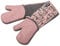 Zeal Silicone Double Oven Gloves, Heat, Steam and Water-Resistant Mitts with Quilted Fabric Inner, Non-Slip Grip. Perfect for Cooking and Baking. Machine Washable, Rose Pink