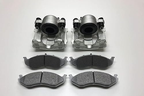 2 x Bremssattel vorne und Keramikbeläge kompatibel mit Jeep Wrangler 1990–2006 BRK/TJ/024A