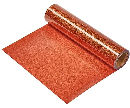 IRON-ON HTV Orange Copper Glitter Rolls 10 x 8ft Heat Transfer Iron on Vinyl for DIY Shirts Design