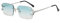 kachawoo Rahmenlose Rechteck Sonnenbrille Randlose Sonnenbrille mit gravierten Kanten Braun Blau Grau Sonnenschirme Unisex (silver with green)