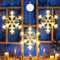 APODESS 3stk 10LED Led Schneeflocke Beleuchtung Weihnachten Lichtervorhang Fenster Weihnachtsbeleuchtung Außen Fenster Innen Weihnachtsdeko Batteriebetrieben für Balkon Garten Warmweiß Fensterdeko