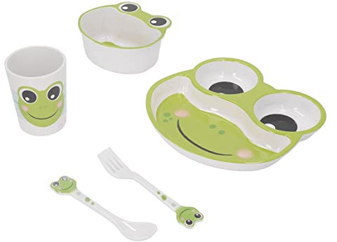 5-teiliges Baby-Essgeschirr-Set Für Kinder Und Kleinkinder, Bestehend aus Teller, Schüssel, Tasse, Gabel, Löffel, Kleinkind-Geschirrset, Perfekt Für Kinder, BPA-frei
