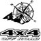 2 Pezzi Adesivo - Adesivo off Road - Adesivo 4x4 per SUV - Adesivo Auto - Adesivo Fuoristrada - Adatto per Auto e Moto, Adesivi Bussola Rosa dei Venti Trail off Road Sport 4x4 per Auto o Moto